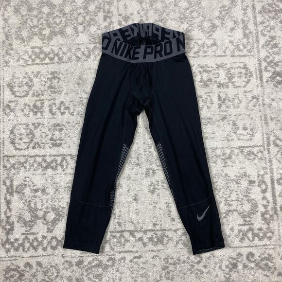 Nike Pro Gym Pants Base Layer Workout Mens Compression Dri-Fit Black Size Small - Picture 1 of 5